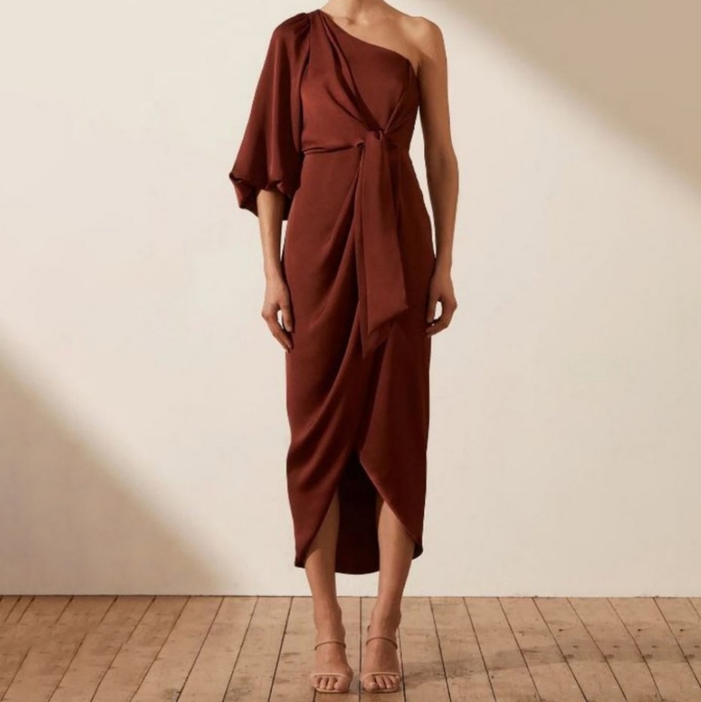Luxe Tie Front One-Shoulder Gown SHONA JOY